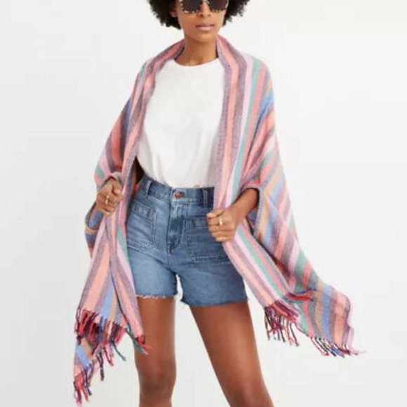 Madewell Accessories - Madewell Rainbow Striped Cape Scarf Multicolor H6574 One Size OS H12946